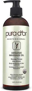 Pura D'or Professional Organic Massage Therapy Oil  Argan Jojoba 16 fl oz  - Picture 1 of 2