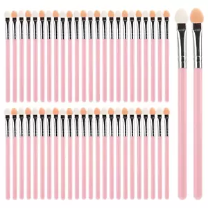 50PCS Eyeshadow Brushes W/ Double-Sided Sponge Applicators - Pink - Picture 1 of 12