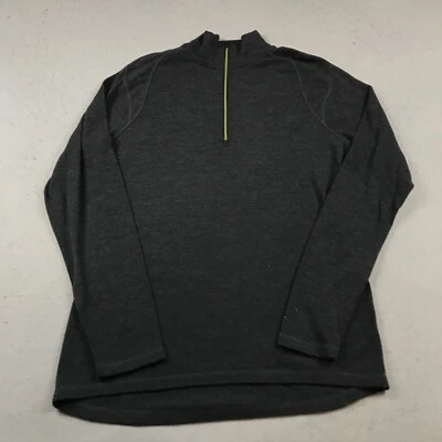 Chaqueta Smartwool Para Hombre XL Gris 100% Merino 1/4 Cuarto Cremallera Pullover Ropa Activa Foto 1 de 4