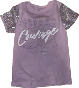 Disney Girls Courage Live Your Own Story Princess Sequin Shirt Purple Size 6x - Picture 1 of 1