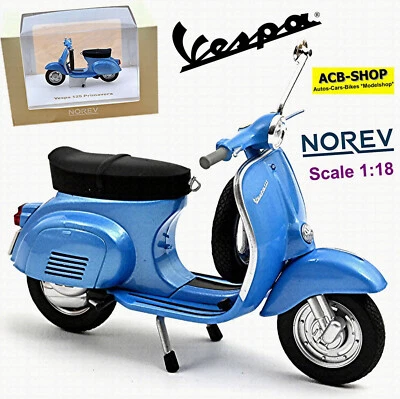 Vespa 125 Primavera Piaggio Moto 1967-76 blau blue metallic 1:18 Norev 182100 - Bild 1 von 4