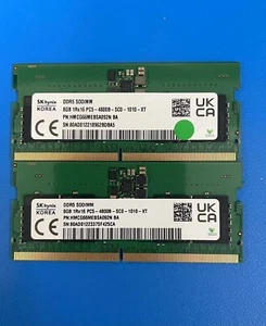 SKHynix 16GB (8GBx2) DDR5-4800 SODIMM HMCG66AGBSA092N Laptop Memory RAM - Picture 1 of 2