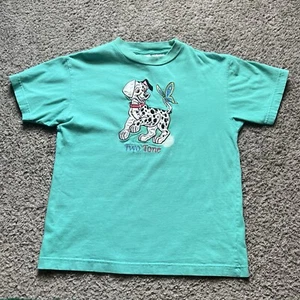 Vintage 101 Dalmations T-shirt Large Youth Disney Green Embroidered Crewneck 90s - Picture 1 of 8