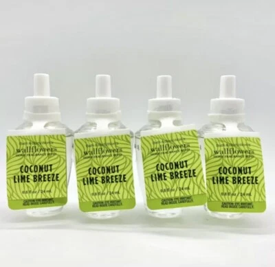 4-Pack Bath & Body Works Wallflowers COCONUT LIME BREEZE Home Fragrance Refills