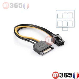 Câble Adaptateur alimentation SATA vers carte graphique 6 pins PCI-E 6 mâle - Imagen 1 de 2