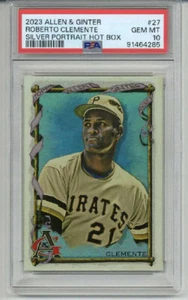 2023 TOPPS ALLEN & GINTER SILVER PORTRAIT HOT BOX ROBERTO CLEMENTE PSA 10 RARE - Picture 1 of 2