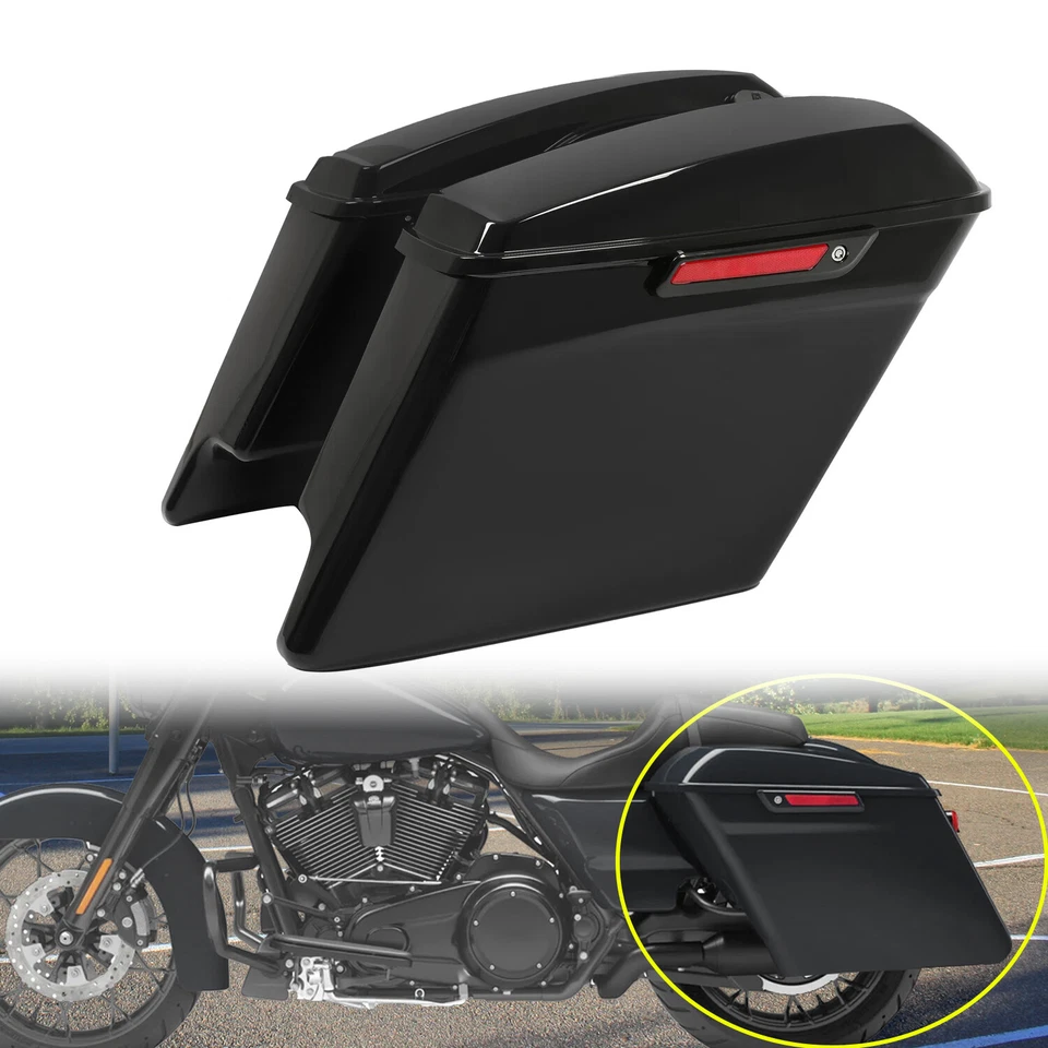 Bolsas de sillín duro extendidas extendidas de 5" para Harley Touring Street Glide 2014-2024 Foto 1 de 4