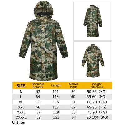 Long Raincoat with   Waterproof Jacket Trench Coat for Adults Men Camping - Image 1 of 2