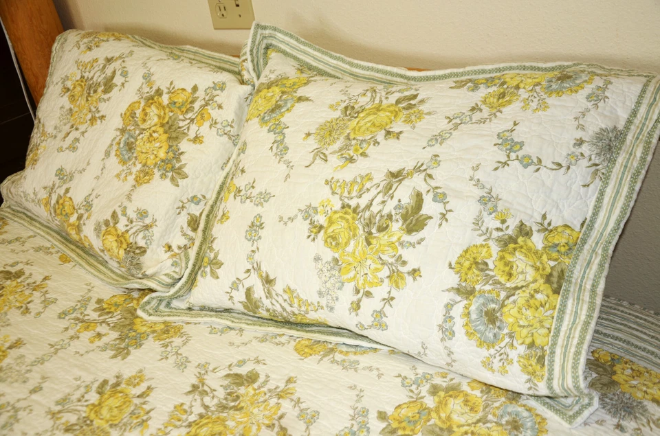 Edredón floral Country Living Cottagecore Shabby Chic Queen + Juego de fundas amarillas Foto 1 de 4