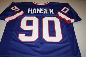 PHIL HANSEN #90 SEWN STITCHED THROWBACK HOME BLUE JERSEY SIZE MENS XL - Picture 1 of 2
