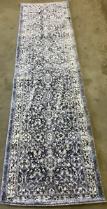 NAVY / CREME 2' X 8' Flaw in Rug, Reduced Price 1172666162 CHL412N-28 - Picture 1 of 3