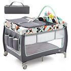 4 in 1 Baby Playard Portable Infant Nursery Center w/ Zippered Door Blue