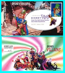 Disney Villains Pinocchio, Honest John First Day Cover with Color Cancel - Picture 1 of 1