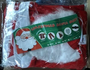 Christmas Holiday Santa Claus Suit Unisex Size Med Thin Polyester Material New - Picture 1 of 2