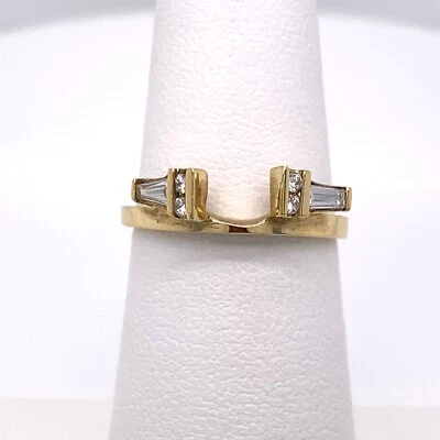 ENVOLTURA/POTENCIADOR DE DIAMANTES DE ORO AMARILLO 14K .20TCW SI1, G-H TALLA 5.75 NUEVO SIN ETIQUETAS Foto 1 de 4