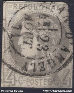 FRANCE EMISSION DE BORDEAUX 4c GRIS N°41B AVEC OBLITERATION A VOIR - Picture 1 of 2