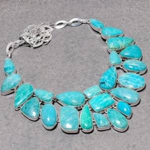 Amazonite Gemstone Handmade Fashion Ethnic Gifted Jewelry Necklace 18" SR 6518 - Picture 1 of 7