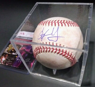 GEORGE VALERA Signed OML Baseball CLEVELAND GUARDIANS (JSA COA)(w/Display Case) - Image 1 of 4