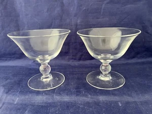 Two Imperial CANDLEWICK Clear Low Sherbets / Champagne / Martini Glasses - Picture 1 of 3
