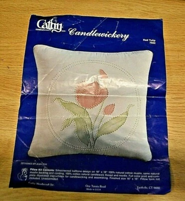 CATHY NEEDLECRAFT INC. CANDLEWICKERY TULIPA VERMELHA 7922 USADO PARCIALMENTE ACABADO - Imagem 1 de 4