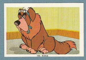 Tarjeta canjea Fher 1970 España Española Walt Disney #105 Nana Dog de Peter Pan - Imagen 1 de 1