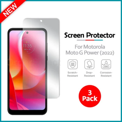 Pacote com 3 protetores de tela LCD transparente HD para telefone Motorola Moto G Power (2022) - Imagem 1 de 4