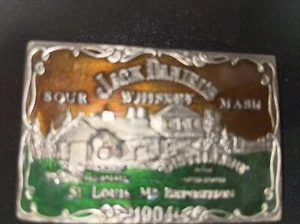 Fibbia Cintura Jack Daniels Da Collezione 1904 Tennessee Whiskey Smalto Vintage Con # - Foto 1 di 2