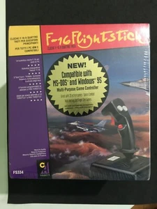 CH F-16 FLIGHTSTICK FS334 CONTROLLER VINTAGE PER PC MS DOS WINDOWS 95 NUOVO - Imagen 1 de 6