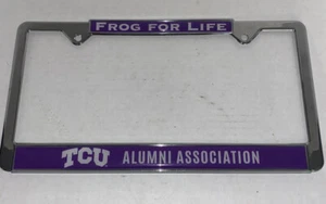 TCU Alumni Association Frog For Life 3D Aluminum Chrome License Plate Frame - Picture 1 of 2