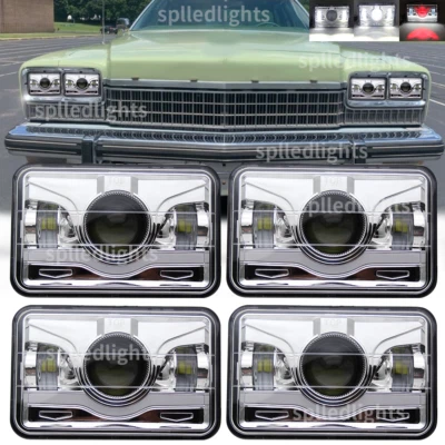 Faros LED 4X6" 4 piezas Halo Alto/Bajo DRL Beam aptos para Buick Electra 1975-1990 Foto 1 de 4
