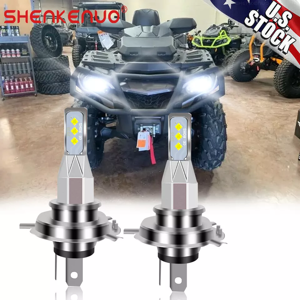 LÂMPADAS LED BRANCAS PARA FARÓIS SUZUKI KING QUAD 400 500 750 ALTA POTÊNCIA 80W - Imagem 1 de 4