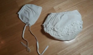 Vintage Carters Baby Diaper Cover Pants with Matching Bonnet Small Made in USA - Picture 1 of 9