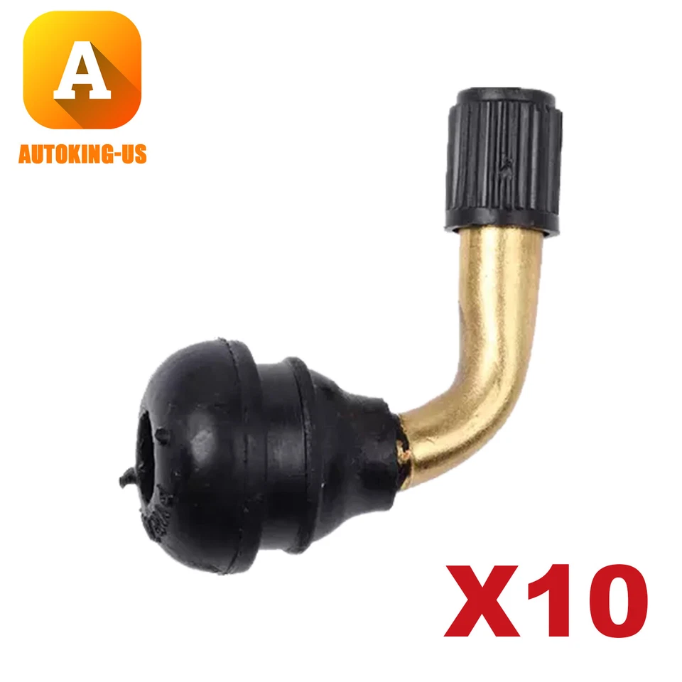 Válvula de neumático de coche 10 piezas neumático de aire PVR70 vástago de válvula doblado 45 grados base de goma en ángulo Foto 1 de 4