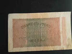 Reichsbanknote/Inflationsgeld 20000 Mark von 1923 - Bild 1 von 2