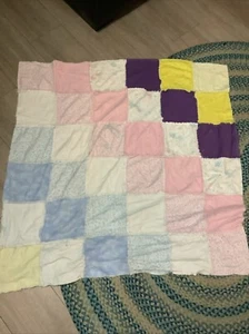 41” X41” Handmade Flannel Blanket Multi Colored  - Picture 1 of 10