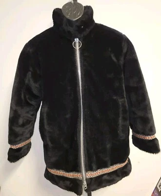 Chaqueta mediana vintage Hansa Branta Stearns de piel sintética negra falta capucha Foto 1 de 4