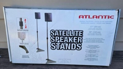 Atlantic Satellite Speaker Stands SPSCUR47 2-Pack Adjustable 27" to 48" BB7 - Image 1 of 4
