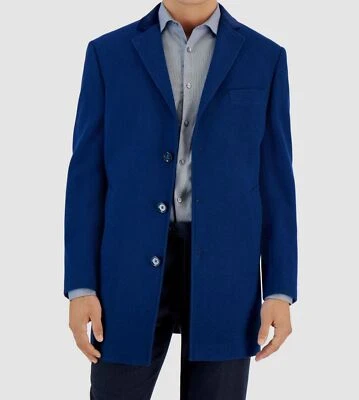 Abrigo Chaqueta Tallia Para Hombre Azul Lana Tres Botones Mezcla Lana Talla L Foto 1 de 3