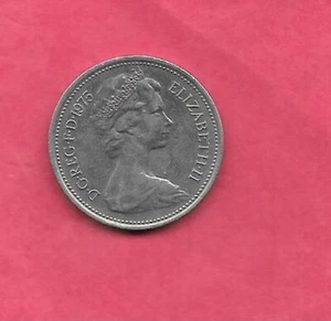GREAT BRITAIN GB UK KM911 1970 XF-SUPER FINE CIRCULATED 5 NEW PENCE OLD COIN - Picture 1 of 1