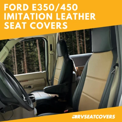 定制福特 E350/E450 仿皮座椅套适用于房车厢型车 — 第 1/4 张图片
