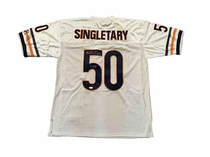 Mike Singletary Signed Chicago Bears (SB XX & HOF) Away White Jersey JSA - Picture 1 of 4