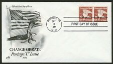 #1947 'C' Eagle-Line Pair, Art Craft-Hand Cancel FDC **ANY 5=FREE SHIPPING**