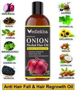 Vedlekha Kräuter Premium rote Zwiebel Haaröl Shampoo Schuppen Haarausfall Wachstumsöl - Bild 1 von 33