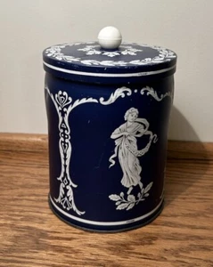 Vintage Blue/White Tin ;Design Inspired By Josiah Wedgwood & Sons - Picture 1 of 10