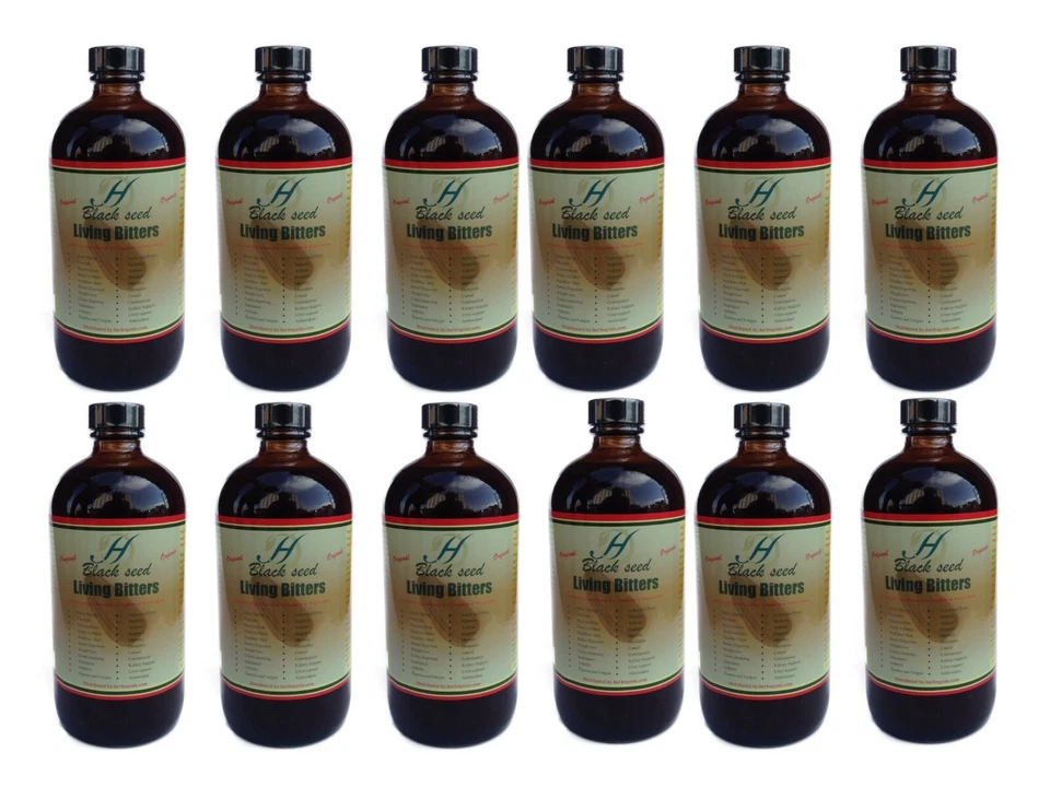 Black Seed Living Bitters 16oz Organic Detox Health Remedies Original Herboganic