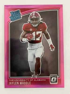 2021 Panini Chronicles Donruss Optic Draft Picks Jaylen Waddle RC Pink Prizm 207 - Image 1 of 2