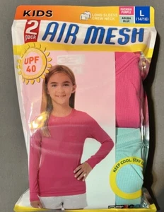 32 Degrees Cool Kids 2-Pack Air Mesh Long Sleeve Crew Neck Shirt Size L (14/16) - Picture 1 of 2