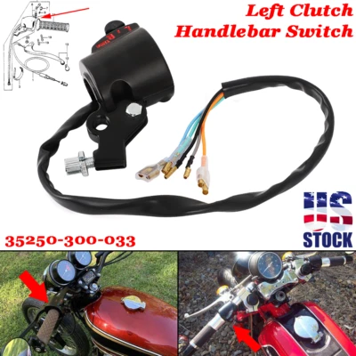 Interruptor de manillar lateral embrague izquierdo CB750 CB175 CB350F para Honda 35250-300-033 EE. UU. Foto 1 de 4