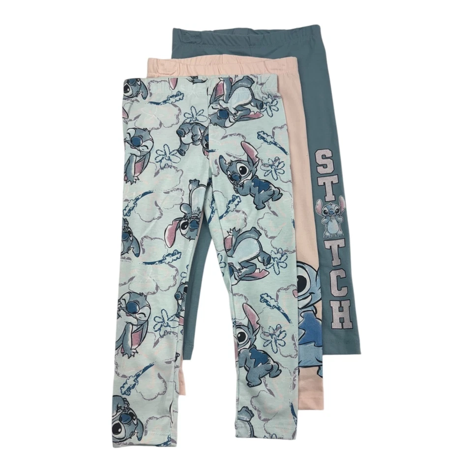 Disney Lilo & Stitch 女孩 3 件套打底裤 4、5、6、6X 码 — 第 1/1 张图片