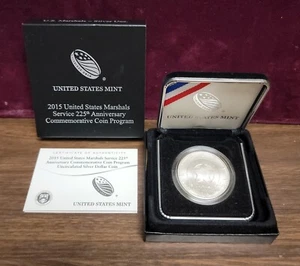 2015 P  U.S. Marshals Service 225th Anniversary Comm. Unc. Silver Dollar  - Picture 1 of 6